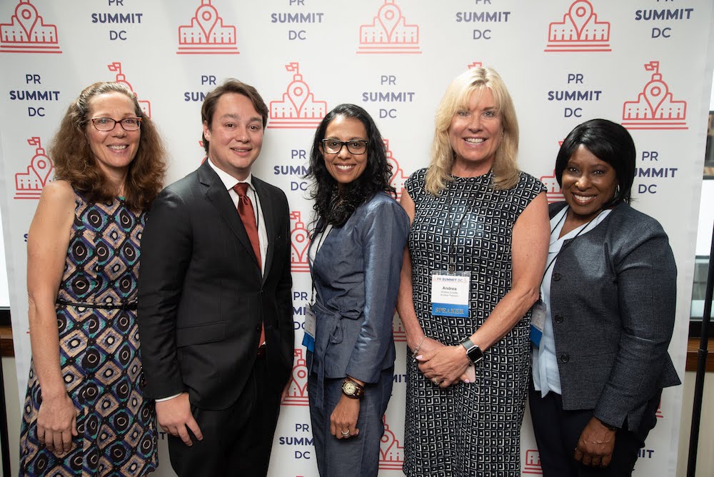 Anne Loehr with fellow speakers at the 2019 PR Summit DC